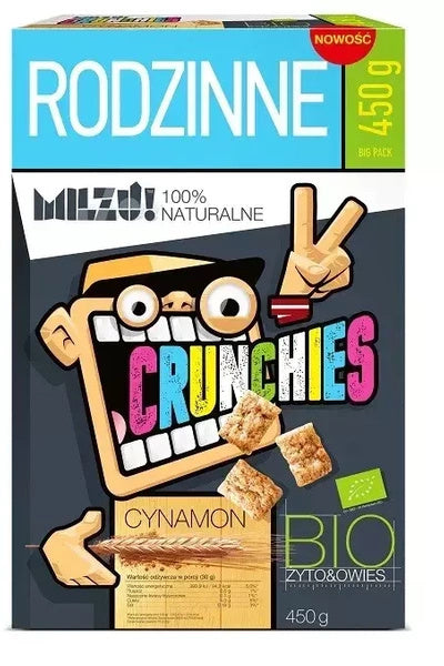 Crunchies żytnio owsiane cynamonowe 450 g - Milzu (EKO)