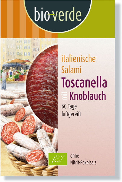 Salami toscanella z czosnkiem plastry 80 g - Bio Verde (EKO)