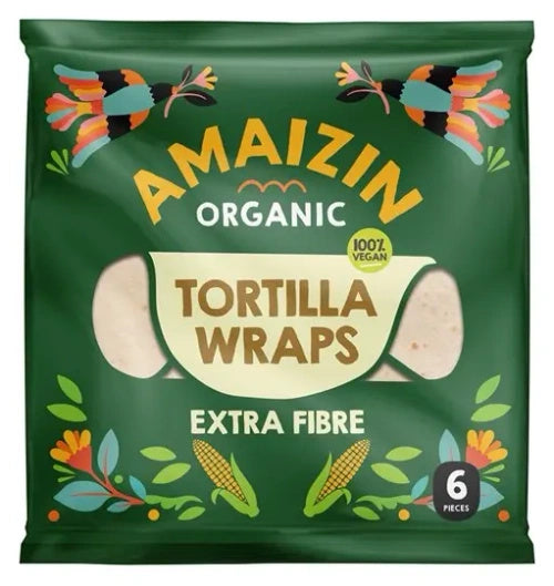 Tortilla wraps z otrębami 6 szt. 240 g - Amaizin (EKO)